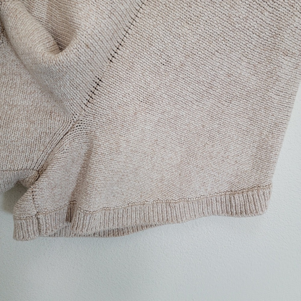 Free People FP Beach Knit Shorts Medium Oversized Oatmeal Beige Cotton Resort - Picture 5 of 9
